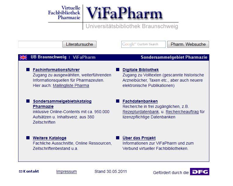 Virtuelle Fachbibliothek Pharmazie: www.vifapharm.de 16.
