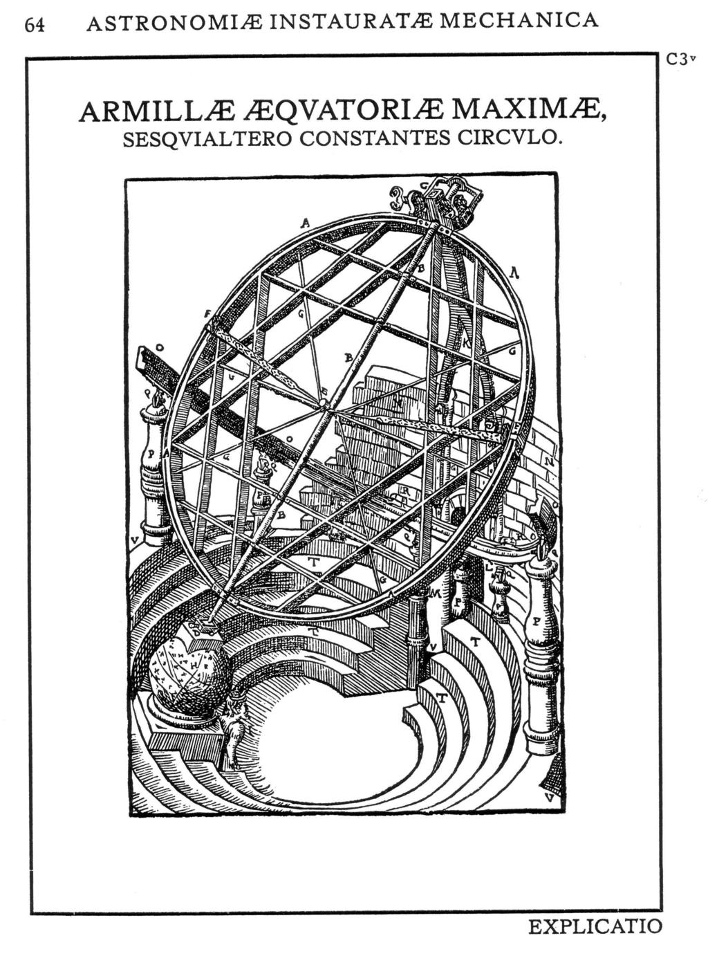 Abbildung 3.0.10.: Die sog. großen Armillen in dem halb unterirdischen Observatorium. Tychos Lebenswerk wurde von anderen vollendet. Der Sternkatalog bildete die Grundlage für den von Joh.