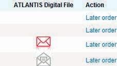 Melden Sie sich bei ATLANTIS-WebOrder an und suchen Sie nach der Bestellung, mit der die ATLANTIS Abutment CoreFile angefordert wurde. 2. Klicken Sie auf den Briefumschlag. 2 3.