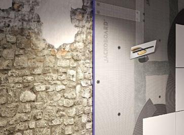 Mit den JACKOBOARD Bauplatten lassen sich unebene Wände ausgleichen und ebene, gleichmäßige Oberflächen erzeugen.