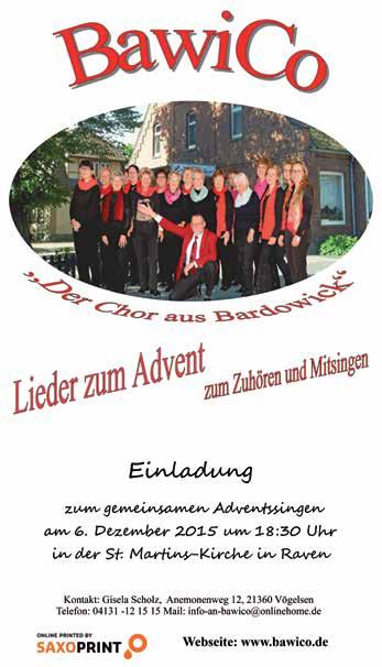 In Betzendorf wird der Posaunenchor die Adventsmusik mitgestalten, und die Orgel wird nach der umfangreichen Sanierung wieder zu hören sein. Die Chöre freuen sich auf einen klangvollen 3.