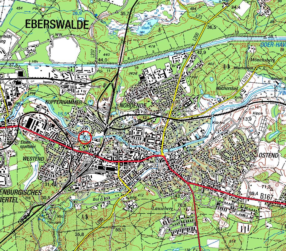 Seitens der BfG wurde dem Wehr Eberswalde ebenfalls eine mittlere Priorität sowie eine Umbaunotwendigkeit bis 2021 zugewiesen, obwohl keine Angaben zu den Zielarten gemacht wurden und das fälschlich
