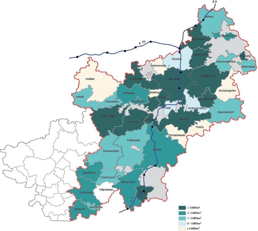 Kartenmaterial - Biogene Reststoffe in der Bioenergie-Region Bayreuth Freies energetisch erschließbares Potenzial 33,7 GWh/a ( dem Wärmebedarf von ca. 1.