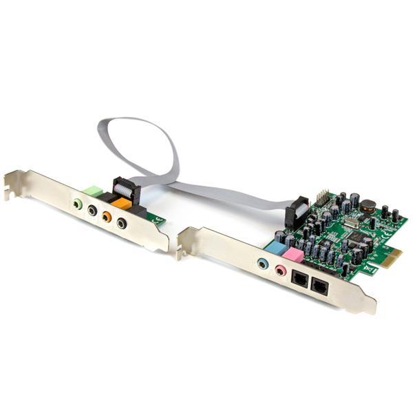 7.1 Kanal PCI Express Soundkarte - 24-bit - 192KHz Product ID: PEXSOUND7CH Mit dieser 7.1-Kanal-PCIe-Soundkarte können Sie ein hochwertiges Heimkino-Soundsystem schaffen.