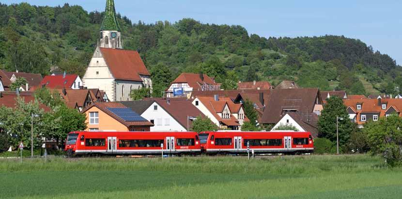 Die Ammertalbahn Ammertalbahn Foto: Fillip Münst Die Ammertalbahn verkehrt zwischen Tübingen und Herrenberg und wartet mit vielen schönen Ausblicken links und rechts während der Fahrt durch das