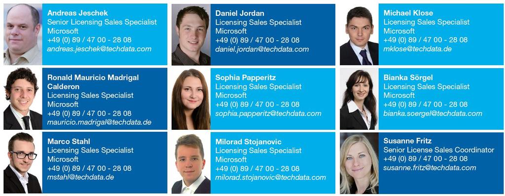 Microsoft License Sales Team Kontakt: