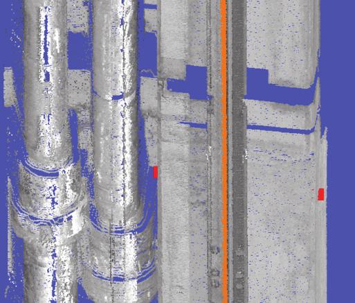 Abb. 9: Messpunkte Betonstütze Abb. 8: Visualisierte Schaftelemente Abb. 8 zeigt beispielhaft farblich hervorgehobene Schaftelemente.