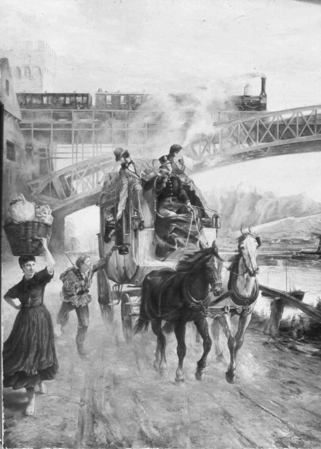 Reisen in früheren Zeiten (1): Die Reise zum Auswanderungshafen M 1 Das Gemälde von Paul Friedrich Meyerheim (1842-1915) (M 1) zeigt verschiedene Transportmittel und wege im 19. Jahrhundert.
