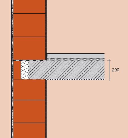 Anhaltswerte von Stoßstellendämm-Maßen K13 (Deckenauflagervarianten einschalige Wand) Bei hochwärmedämmenden monolithischen Außenwänden muss aus Gründen des Wärmeschutzes am Deckenspiegel eine