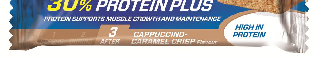 Cappuccino-Caramel Crisp Zutaten: Caseinat (aus Milch) (24,5%), Invertzuckersirup, Vollmilchschokoladenkuvertüre (20%) (Zucker, Kakaobutter, Vollmilchpulver, Kakaomasse, Emulgator (Sojalecithin),