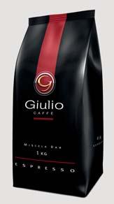 GmbH Espresso Giulio circa 75 Prozent Arabica 25 Prozent Robusta Lateinamerika, Indien dunkel Gourmet-Trommelröster rassiger Espresso mit kräftigem, lang anhaltendem