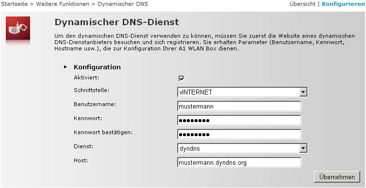 Dynamischer DNS 3. Um den dynamischen DNS-Dienst verwenden zu können, müssen Sie zuerst die Website eines dynamischen DNS-Dienstanbieters besuchen und sich registrieren.