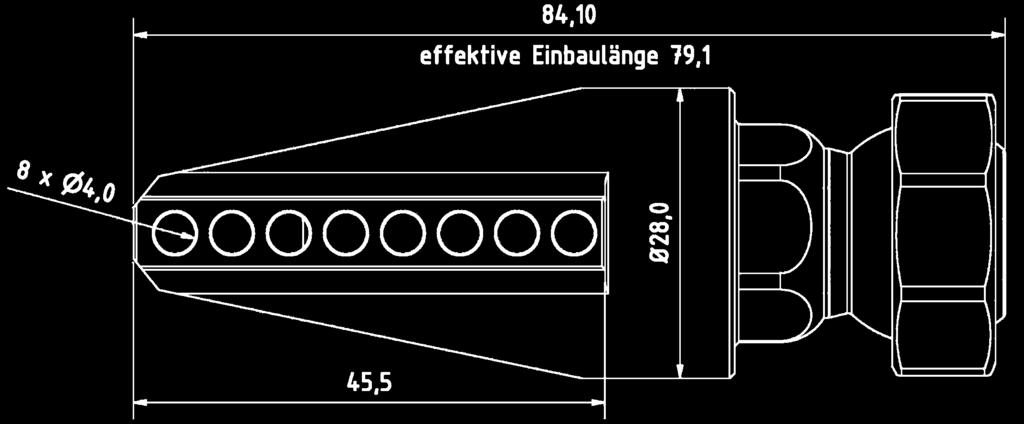 Bohrungen 5 x Ø 3