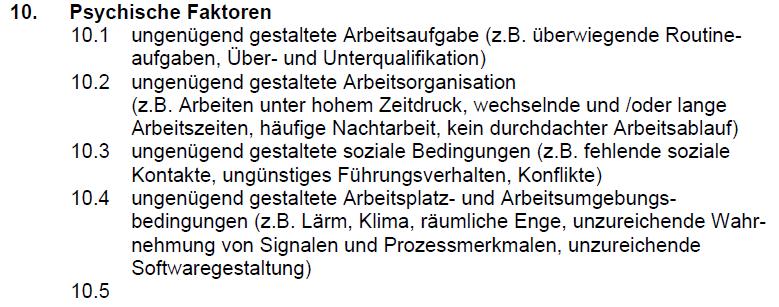 Auszug aus der GDA-Leitlinie