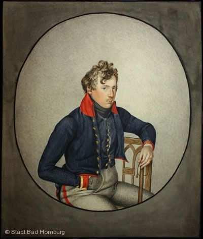 Abbildung 15: Prinz Leopold von Homburg vor 1813 im geöffneten einreihigen Interimsrock der Garde, der auch die schlichte Weste sichtbar werden läßt.
