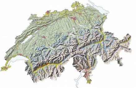 Berge prägen das Landschaftsbild: 70% der Fläche der Schweiz