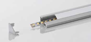 LED Baukastensystem LED Leuchtenprofil 20 x 15 Für FLEXIBOARD Material: Aluminium eloxiert Abdeckprofil: Kunststoff Polystyrol, transluzent opal