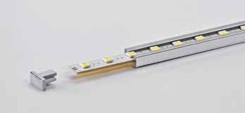 LED Baukastensystem LED Leuchtenprofil oval 36 x 12 Für FLEXIBOARD Material: Kunststoff Polystyrol, transluzent opal Zweiteilig Endkappen