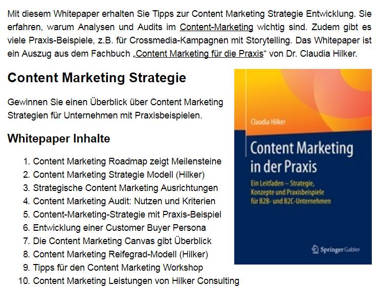 Kostenloses Whitepaper: Content Marketing Strategien Whitepaper Download: