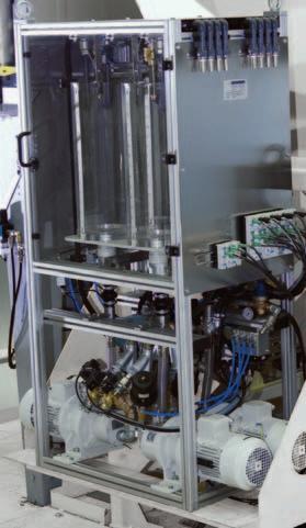 Zugabewasserdosierung erfolgt im vollautomatischen Betrieb über ein patentiertes Waagen-, Pumpen- und Düsensystem.