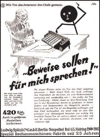 37 Werbung Reklame Rechenmaschinen Archimedes 1935 Alte Original-Anzeige