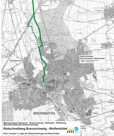 Radschnellweg Wolfenbüttel Braunschweig Merkmal Beschreibung Länge des
