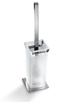 1 2 DOMINO 142 1. H607S portascopino a parete satinato toilet brush holder in frosted glass 2.