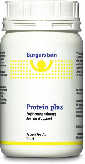 18 Mikronährstoffe für den Sport Burgerstein Protein plus Aufbau, Regeneration und Rekonvaleszenz.