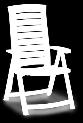 Der Sessel kann ganzjährig im Freien stehen Platzsparende Lagerung