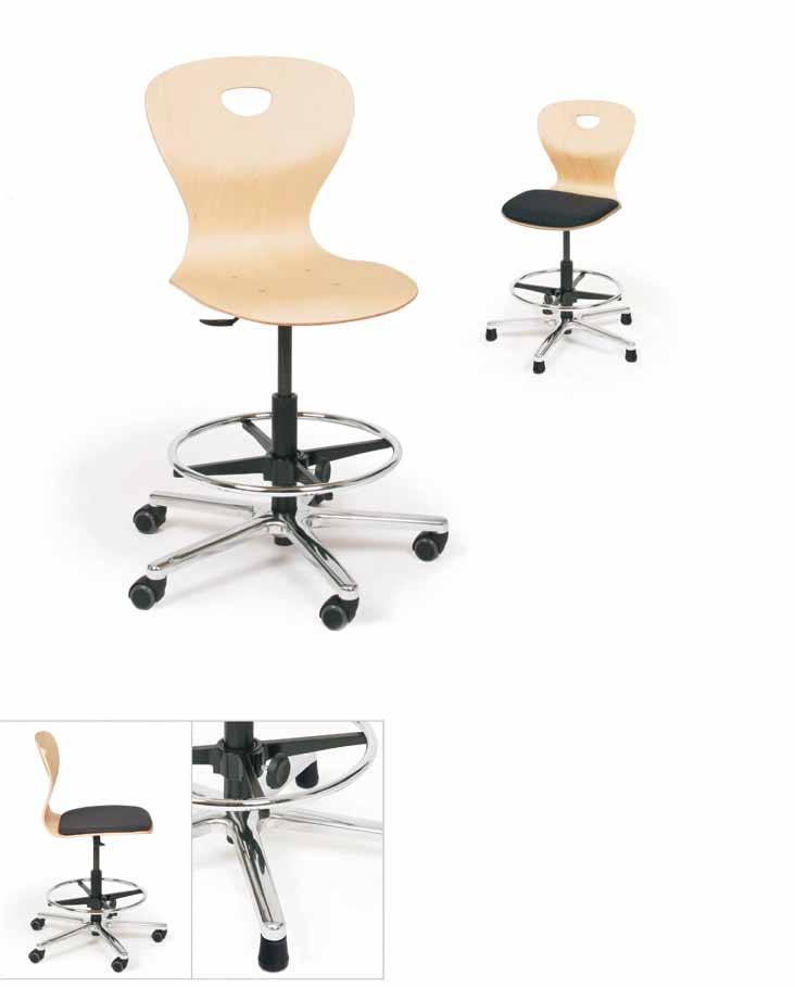 Agiro-TurN up holz Schale: Ergonomisch geformte Buchensperrholz- Sitzschale (10 mm) mit elliptischem Griffloch, hoher Sitzkomfort durch ausgeprägte Lordosenunterstützung, Oberfläche mit