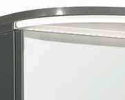 LED-Lichtkranzboden (2 Volt LED / 2, Watt) 3 Doppelspiegeltüren 6 Glaseinlegeböden inkl. Schalter-/Steckdosenmodul Türanschlag von links: L/L/R Türbreite v.l.: 300/600/300 mm mit LED-Lichtkranz inkl.