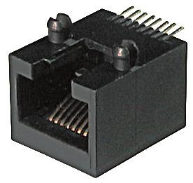 A Modular Einbaubuchsen, abgewinkelt, Board-Locks, 6- / 8polig, SMD Modular Jacks, right-angled, board-locks, 6- / 8-contacts, SMD Cable assemblies D-Sub / Hoods Centronics Modular USB Dimensions No.