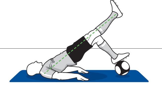Oberkörper, Gesäß und Oberschenkel des Standbeins bilden eine Linie und die Endposition wird gehalten (ca. 4 Sekunden).