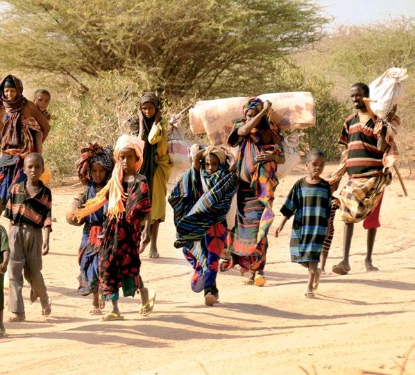WFP/Rose Ogola Die Mutter Saruuro Mohamud, ihr Mann und ihre sechs Kinder waren Teil der Gruppe, die ihre Heimatstadt Dinsoor in Somalia aufgrund der Dürre und der Gewalt fluchtartig verlassen musste.