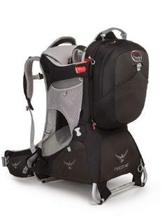 TRAGKRAFT 48,5 lbs 22 kg 4 5 Reißverschlusstasche am Hüftgurt mit Sicherheitsspiegel gepolsterte Tasche am Hüftgurt zur sicheren Aufbewahrung 2 Extra großes Reißverschlussfach 3 Beidseitige