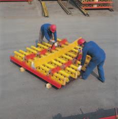 Because with this system, the fresh concrete pressure is accommodated by means of the ring tension forces in walers on the external elements and the ring compressive forces in the