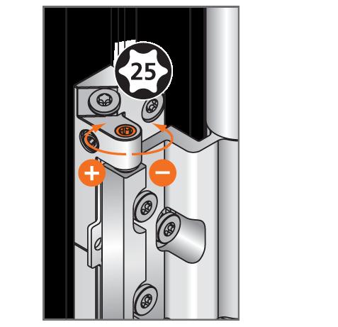 Loosen the adjustment screws of the door hinge blades on all
