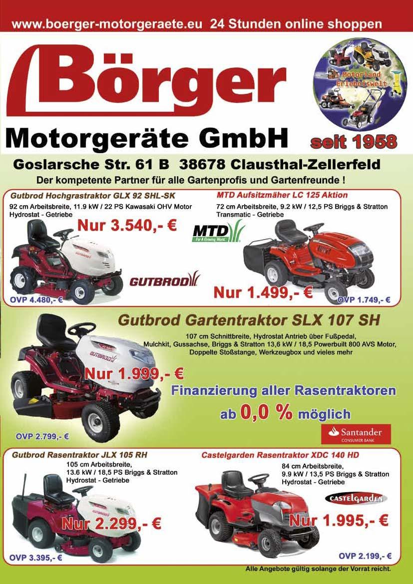 www.boerger-motorgeraete.eu 24 Stunden online shoppen Motorgeräte GmbH Goslarsche Str.