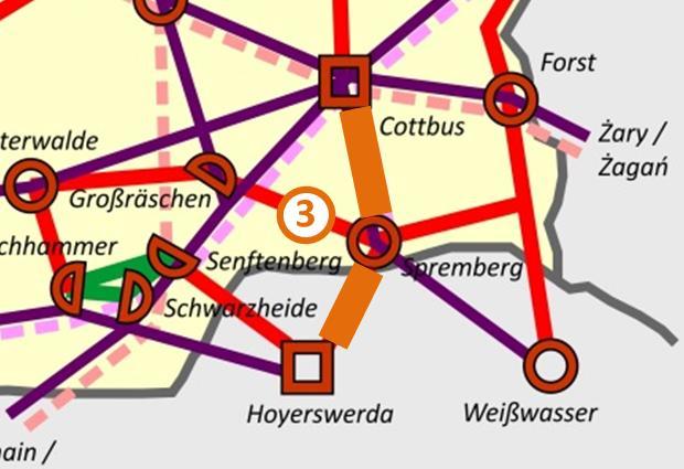 5.3 Beispielkorridor 3: Cottbus Spremberg Hoyerswerda 5.3.1 Korridorbeschreibung Der Korridor 3 ist durch folgende Merkmale gekennzeichnet: Lage im Äußeren Entwicklungsraum Brandenburgs in der