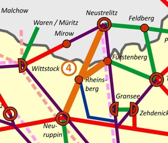 5.4 Beispielkorridor 4: Neuruppin Rheinsberg Fürstenberg/Neustrelitz 5.4.1 Korridorbeschreibung Der Korridor 4 ist durch folgende Merkmale gekennzeichnet: Lage im Äußeren Entwicklungsraum
