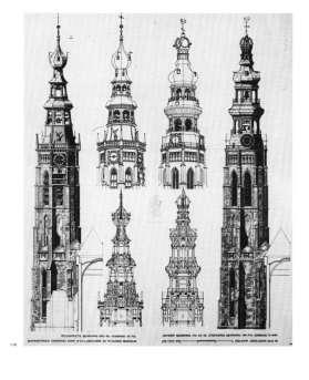 Kapitel 8 Fest entschlossen zu bewahren Der Wiederaufbau der Stadt Middelburg wieder eine ursprünglichere Renaissancespitze, eine Barockspitze oder gar eine gänzlich neue Form für den Turm angestrebt