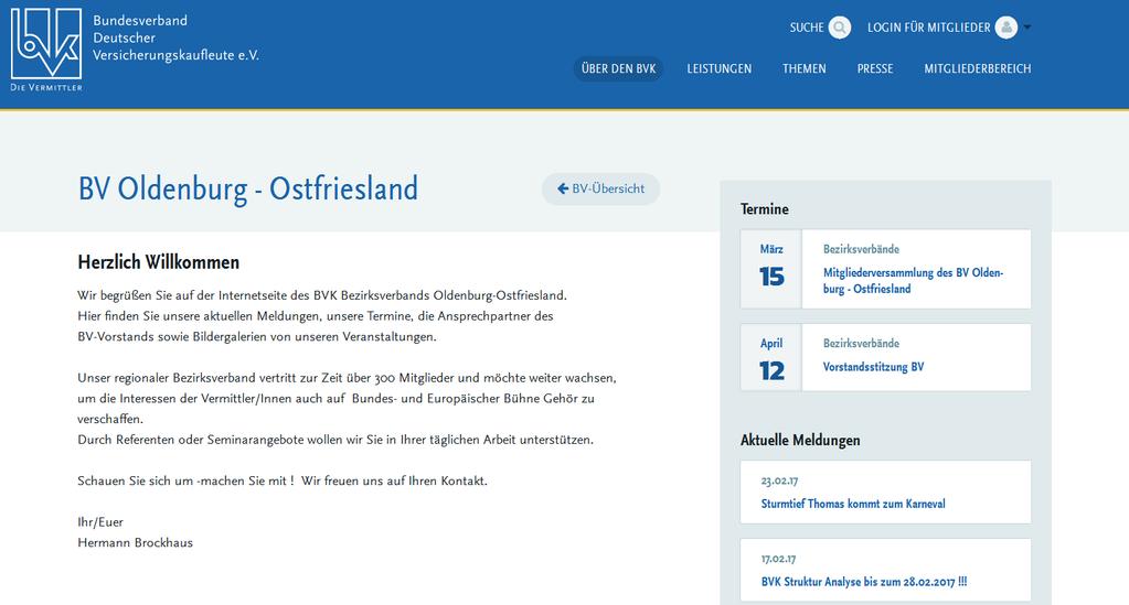 3.) neue BV Homepage ab 02.2017 http://oldenburg-ostfriesland.bvk.