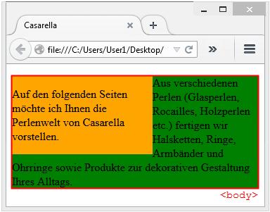 9 Einführung in CSS: Gestaltung des Seitenlayouts II 133 Abb. 157: Die CSS-Eigenschaft "float" (Web-Browser) 9.2.