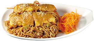Nudeln mit Beiried in Kokosnuss-, Currysauce und Basilikum auf thailändischer Art D2 ried Noodles with Pak Choi A 6,20 Gebrate.