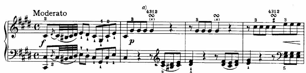 Haydn hat zwar dieses spezielle Thema selbst nicht verwendet, aber eine entfernte motivische Ähnlichkeit lässt sich in einer der Auernhammer-Sonaten feststellen, die 1780 bei Artaria erschienen sind: