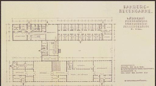 Das Krematorium des KZ Neuengamme und der Schuhberg Wahrnehmung und Erinnerung 3 Dieser Entwurf sah 1942 für das KZ Neuengamme auch ein neues Krematorium vor (oben links), um die bisherige