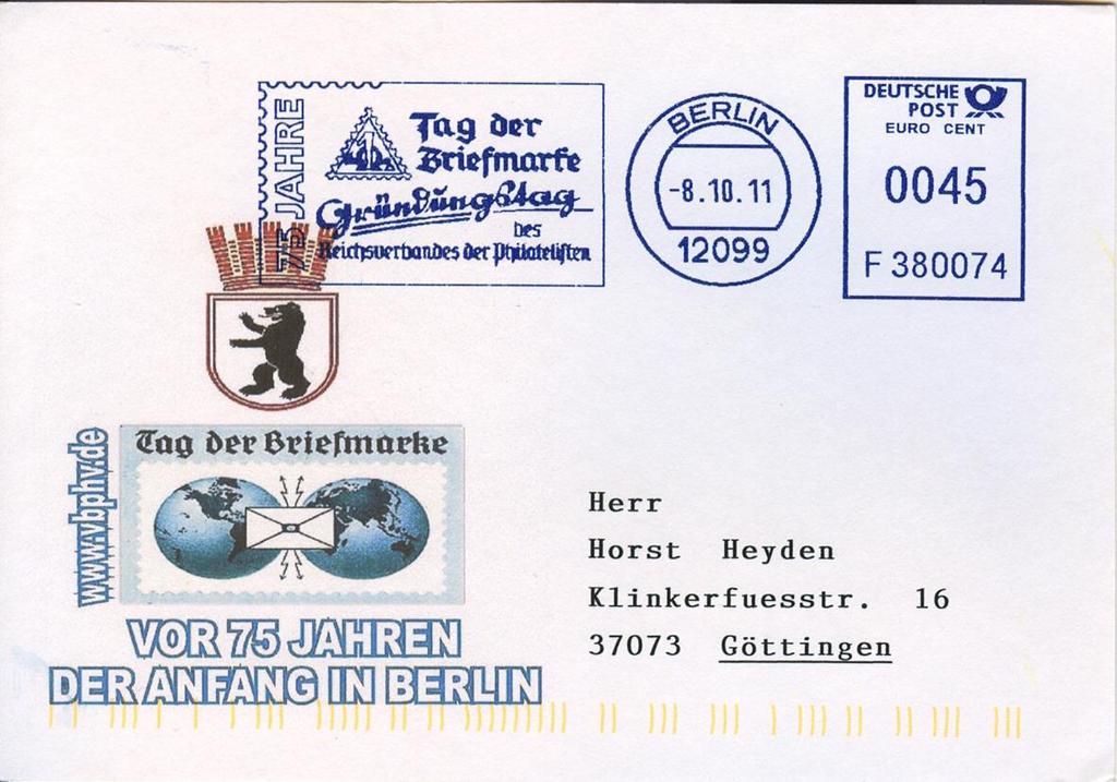 Mit der Briefmarkenausstellung Berolina 2011