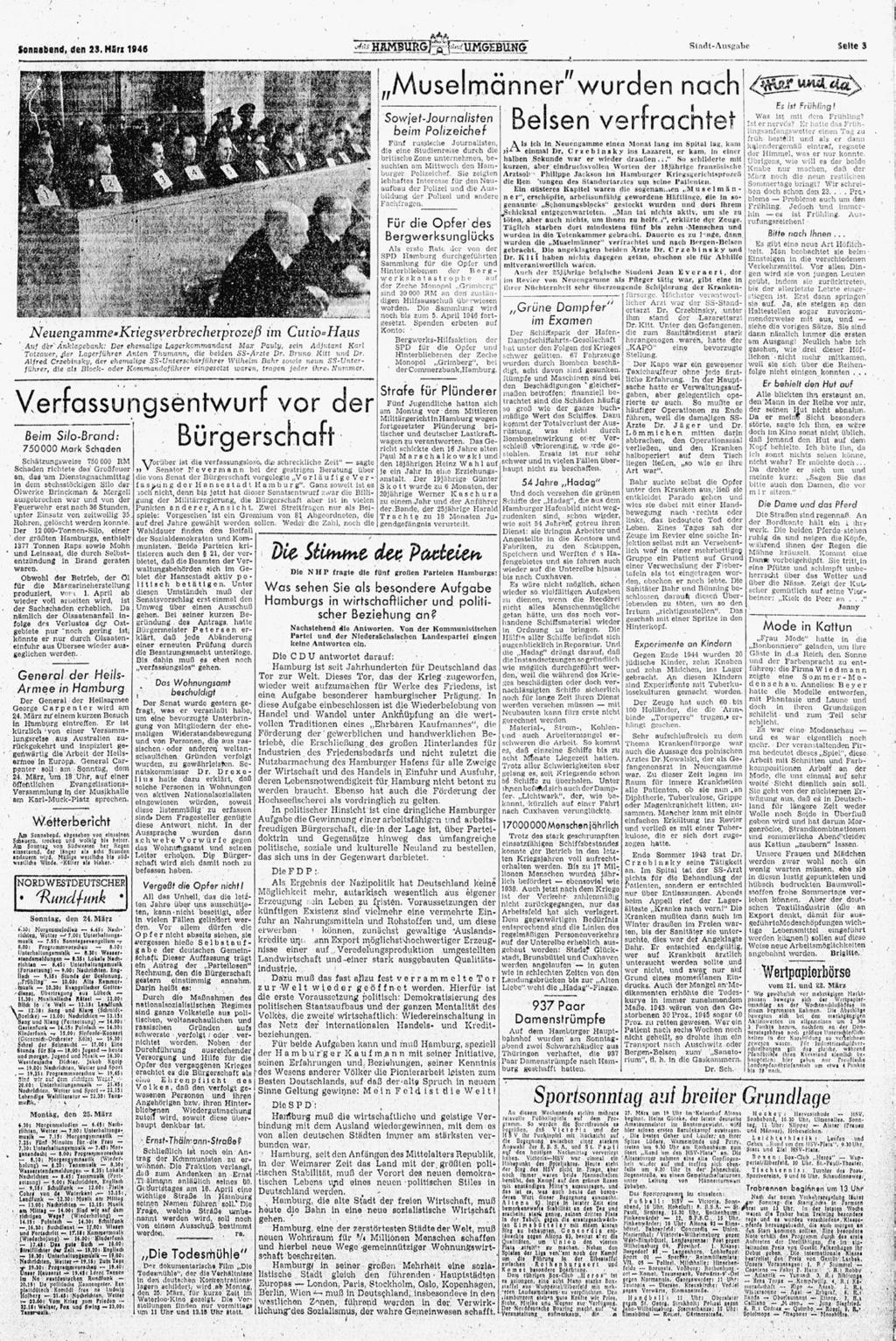 Die Lager-SS Verbrechen im KZ Neuengamme vor Gericht Der Richtertisch im Hauptprozess.