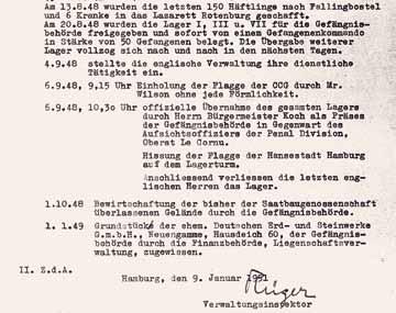 Darin bat der Senat, das Internierungslager Neuengamme zu räumen und der Stadt Hamburg zwecks Einrichtung einer Art Zwangserziehungsanstalt zu