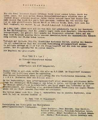 Juni 1948 in Timmendorf an der Lübecker Bucht die Arbeitsgemeinschaft Neuengamme als Verband deutscher Überlebender des KZ Neuengamme gegründet.